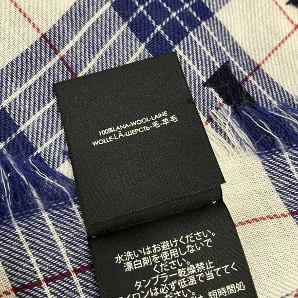 Auth GUCCI - Navy White Bordeaux Wool Scarf - Picture 5 of 10